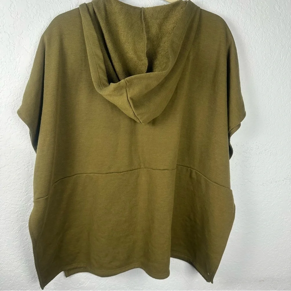 Free People Oversized Olive Power Play Lace Up Hooded Poncho OS (S-M-L)